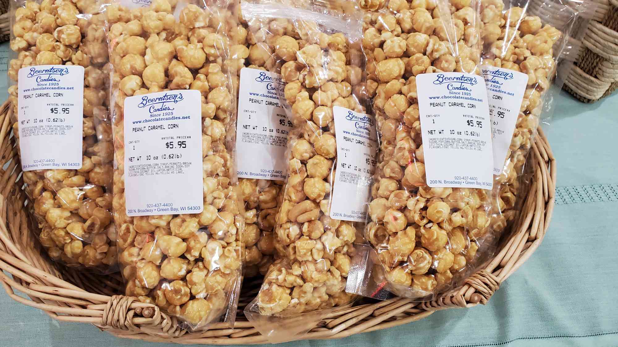 Packages of carmel corn